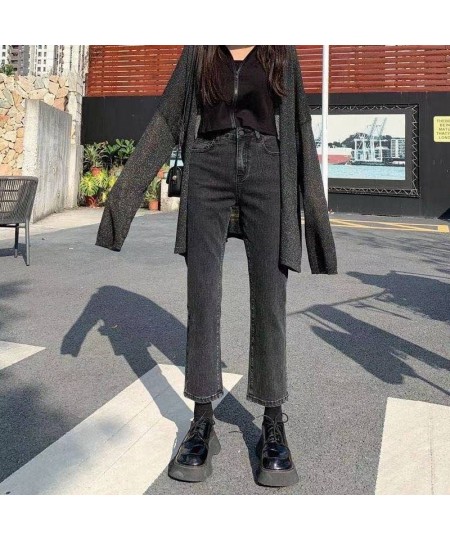 Spring Fall Women's Ankle-length Straight Jeans Oversized 4xl High Waist Casual Denim Pants Fashion Streetwear Baggy Pantalon...