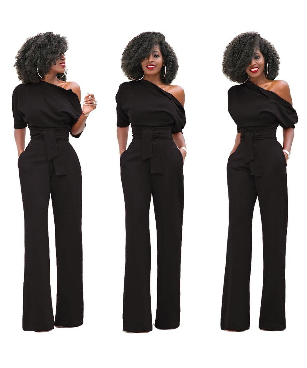 2023 Fashion Off Shoulder Elegant Jumpsuits Women Plus Size Rompers Multicolor Jumpsuits Short Sleeve Female Overalls $44.27 ...