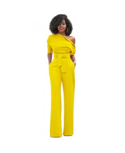 2023 Fashion Off Shoulder Elegant Jumpsuits Women Plus Size Rompers Multicolor Jumpsuits Short Sleeve Female Overalls $44.27 ...