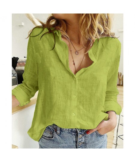 Cotton Linen Leisure Shirts Button Lapel Cardigan Top Lady Loose Long Sleeve Oversized Shirt Womens Blouses spring Blusas Muj...