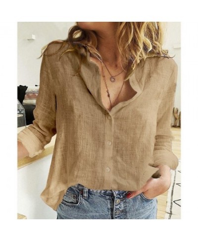 Cotton Linen Leisure Shirts Button Lapel Cardigan Top Lady Loose Long Sleeve Oversized Shirt Womens Blouses spring Blusas Muj...