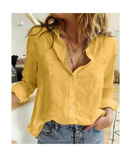 Cotton Linen Leisure Shirts Button Lapel Cardigan Top Lady Loose Long Sleeve Oversized Shirt Womens Blouses spring Blusas Muj...