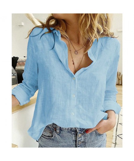 Cotton Linen Leisure Shirts Button Lapel Cardigan Top Lady Loose Long Sleeve Oversized Shirt Womens Blouses spring Blusas Muj...