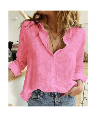 Cotton Linen Leisure Shirts Button Lapel Cardigan Top Lady Loose Long Sleeve Oversized Shirt Womens Blouses spring Blusas Muj...