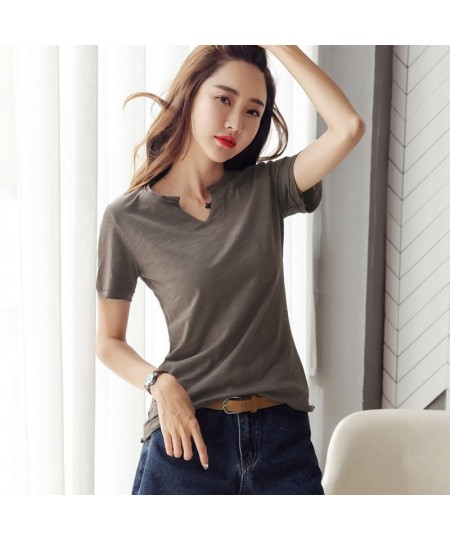 Summer New Womens Blouse Shirt V-Neck Pullover Short Sleeve 2023 Women Casual Shirts Tops Black/White $32.84 - Blouses & Shirts