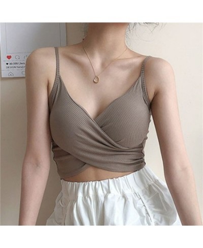 Sexy Women Tops V Neck Pure Color Patchwork Crop Tops Women Sleeveless Camisole Tank Tops Casual Summer Ladies Slim Vest 2023...