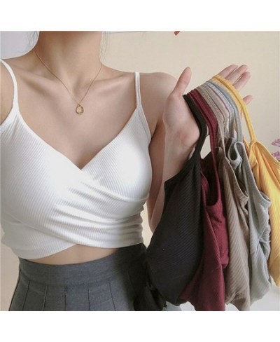 Sexy Women Tops V Neck Pure Color Patchwork Crop Tops Women Sleeveless Camisole Tank Tops Casual Summer Ladies Slim Vest 2023...