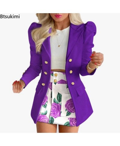 New Women Printed Single Breasted Jacket and Mini Skirt Set Ladies Long Sleeve Skirt Suit 2-piece Office Women Dress Skirt Se...