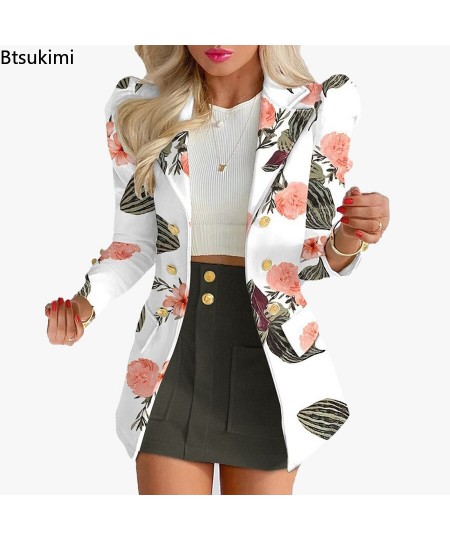 New Women Printed Single Breasted Jacket and Mini Skirt Set Ladies Long Sleeve Skirt Suit 2-piece Office Women Dress Skirt Se...