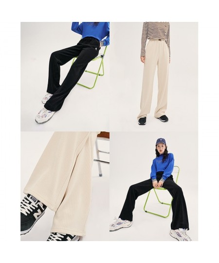 Women Thick Pants 2022 Winter Elastic Waist Straight Loose Trousers Embroidery Windproof Warm Chic Casual Long Pants $47.88 -...