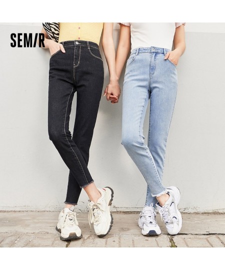 Jeans Women Thermostatic Slim Pants Ninth Point Pants 2023 New High Waist Slim Leggings Light Color Demin For Female $43.10 -...