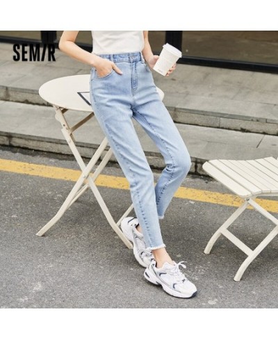 Jeans Women Thermostatic Slim Pants Ninth Point Pants 2023 New High Waist Slim Leggings Light Color Demin For Female $43.10 -...