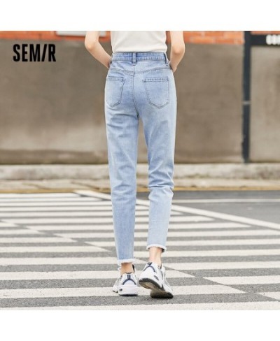 Jeans Women Thermostatic Slim Pants Ninth Point Pants 2023 New High Waist Slim Leggings Light Color Demin For Female $43.10 -...