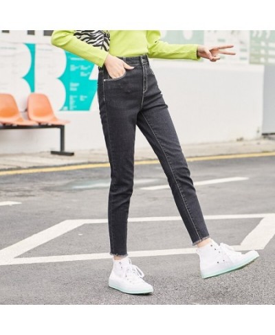 Jeans Women Thermostatic Slim Pants Ninth Point Pants 2023 New High Waist Slim Leggings Light Color Demin For Female $43.10 -...