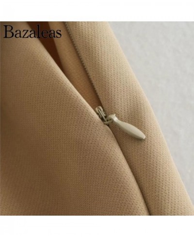 2023 spring Short Skirt Bottom High Waist Belt Side Zipper Elegant Office Khaki Skirt Female $36.10 - Skirts