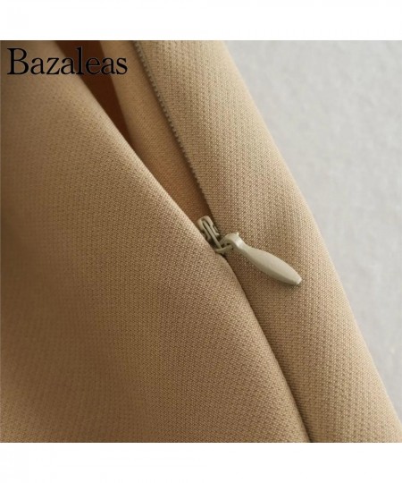 2023 spring Short Skirt Bottom High Waist Belt Side Zipper Elegant Office Khaki Skirt Female $36.10 - Skirts