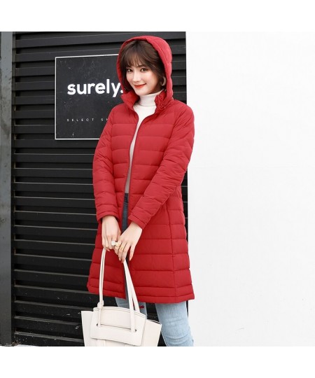 Long Hooded Duck Down Jacket Matt Fabric Padded Warm Coat Seamless Waterproof Outwear 90% White Duck Down $101.16 - Jackets &...