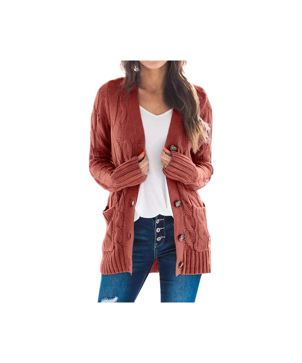 Autumn and winter 2023 new women's casual cardigan coat solid color Fried Dough Twists button cardigan sweater women $47.05 -...