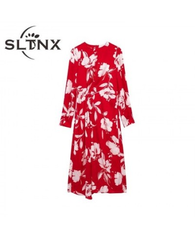 Fashion Dress for Women 2023 Summer Print Long Sleeve Dresses Female Casual Loose O-Neck Long Dress Ladies A-Line Dresses $39...