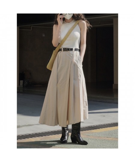 Spring 2023 Clothing Women Casual Loose High Waist Asymmetric Long Skirt Female $90.66 - Skirts