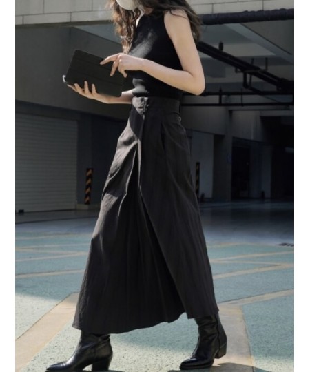 Spring 2023 Clothing Women Casual Loose High Waist Asymmetric Long Skirt Female $90.66 - Skirts