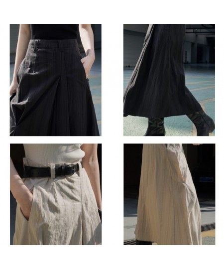 Spring 2023 Clothing Women Casual Loose High Waist Asymmetric Long Skirt Female $90.66 - Skirts