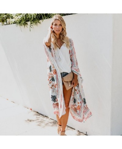 Chiffon Floral Print Bikini Beach Tunics for Beach Long Kaftan Bikini Cover up Robe de Plage Sarong Beach Swimsuit cover-up $...