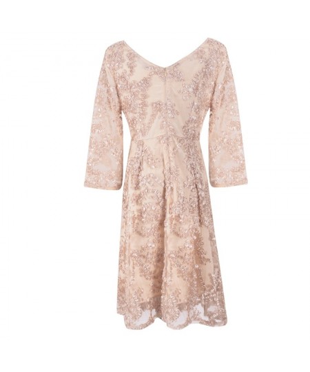 2023 Spring Summer Dress Plus Size Champagne Ladies Casual Lace A-Line Polyester Dresses For Women 14146 $76.61 - Dresses