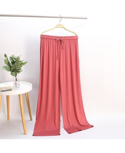 Spring Autumn Nightwear Sleep Pants Women Loose Straight Long Pajamas Pant Modal Soft Sleepwear Home Trousers Belt $25.59 - S...