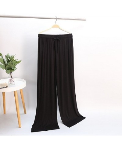 Spring Autumn Nightwear Sleep Pants Women Loose Straight Long Pajamas Pant Modal Soft Sleepwear Home Trousers Belt $25.59 - S...