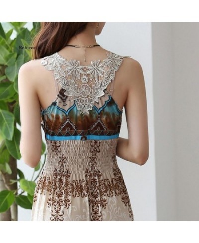 Summer Women Maxi Long Dress V- Neck Beach Printed Dress Women Sexy Sleeveless Bohemian Dress Vestidos $36.12 - Dresses