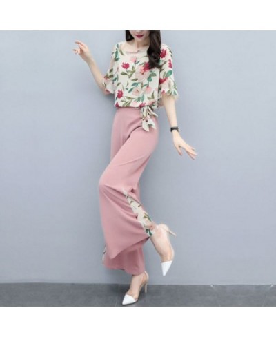 Plus Size Clothing Women Short Sleeve Shirt Suit 2022 Summer Fashion Chiffon Printed Dots Top Wide Leg Pants 2 Two Piece Set ...