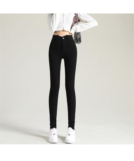 2023 Women's Spring And Summer High-Waisted Small Leg Jeans Tall Skinny Casual Pants $61.14 - Jeans