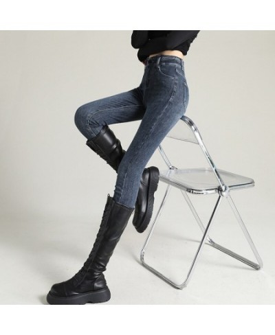 2023 Women's Spring And Summer High-Waisted Small Leg Jeans Tall Skinny Casual Pants $61.14 - Jeans