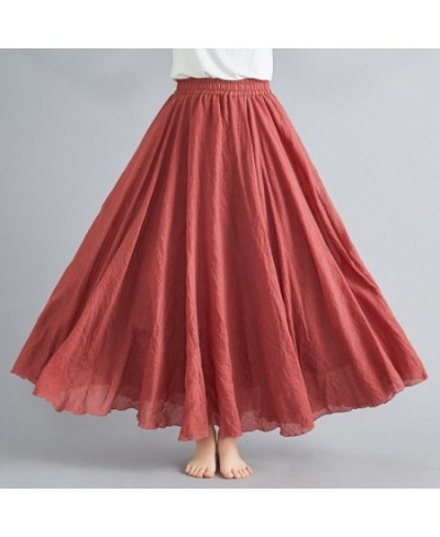 Fashion Clothes Women Clothing Skirts Vintage Y2k Elegant Streetwear Bohemian Cotton Linen Casual Vestido De Festa Long Skirt...