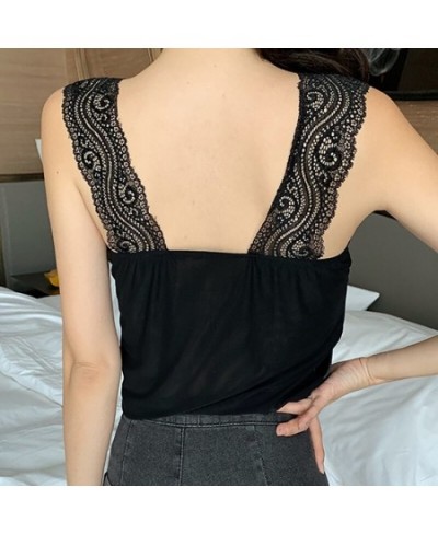 New Black Lace Backless Camisole Satin Silk Summer Tops 2022 Tank Top Women Clothes White Cami Vest Woman Haut Femme $21.48 -...