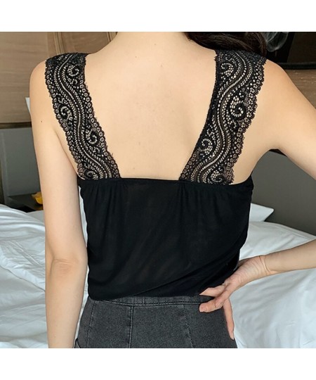 New Black Lace Backless Camisole Satin Silk Summer Tops 2022 Tank Top Women Clothes White Cami Vest Woman Haut Femme $21.48 -...