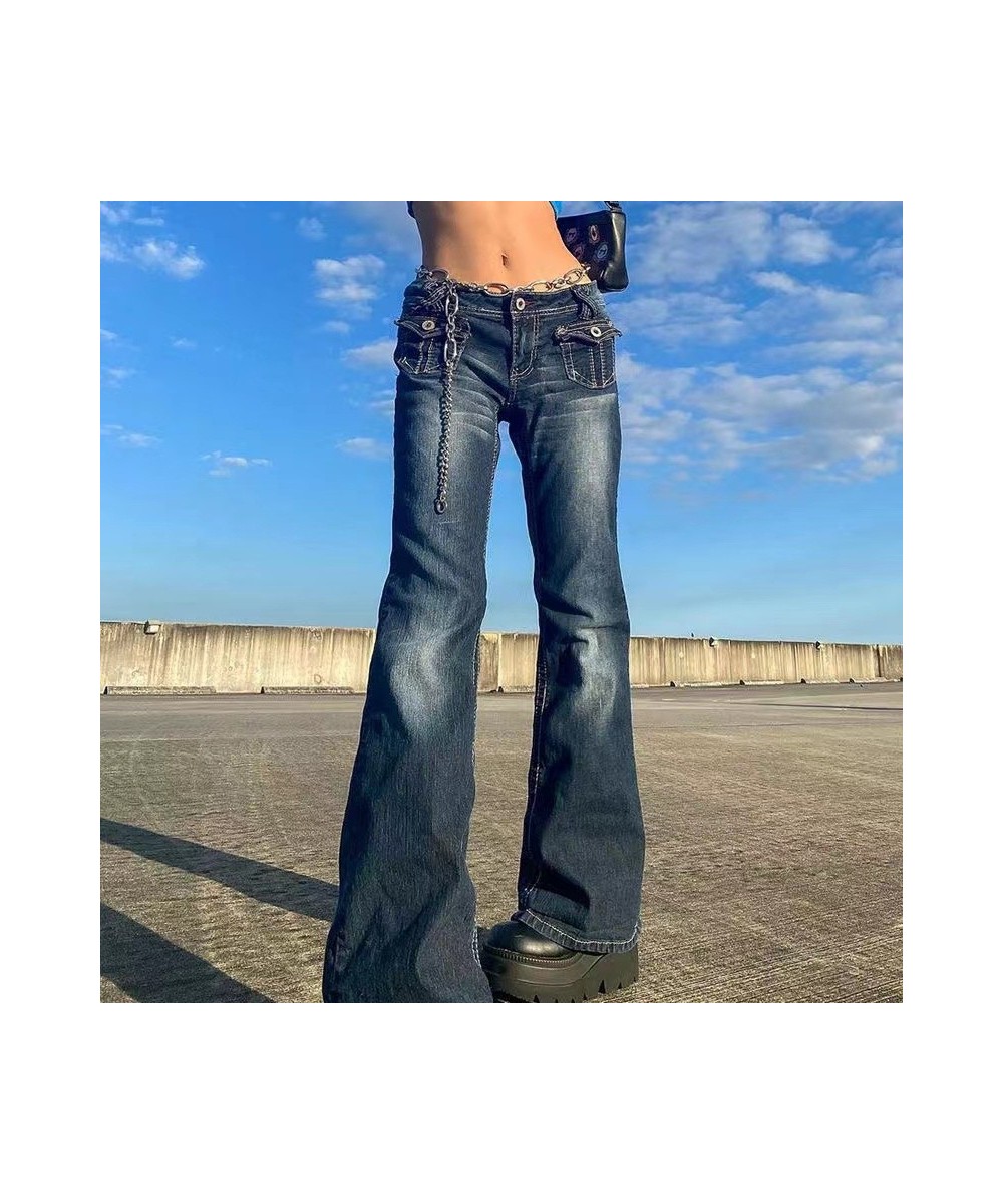 Jeans Women Low Waist Jeans 2022 Autumn Winter Oversize Wide Leg Baggy Pants Casual Cargo Trousers Jeans Y2k Aesthetic Clothe...