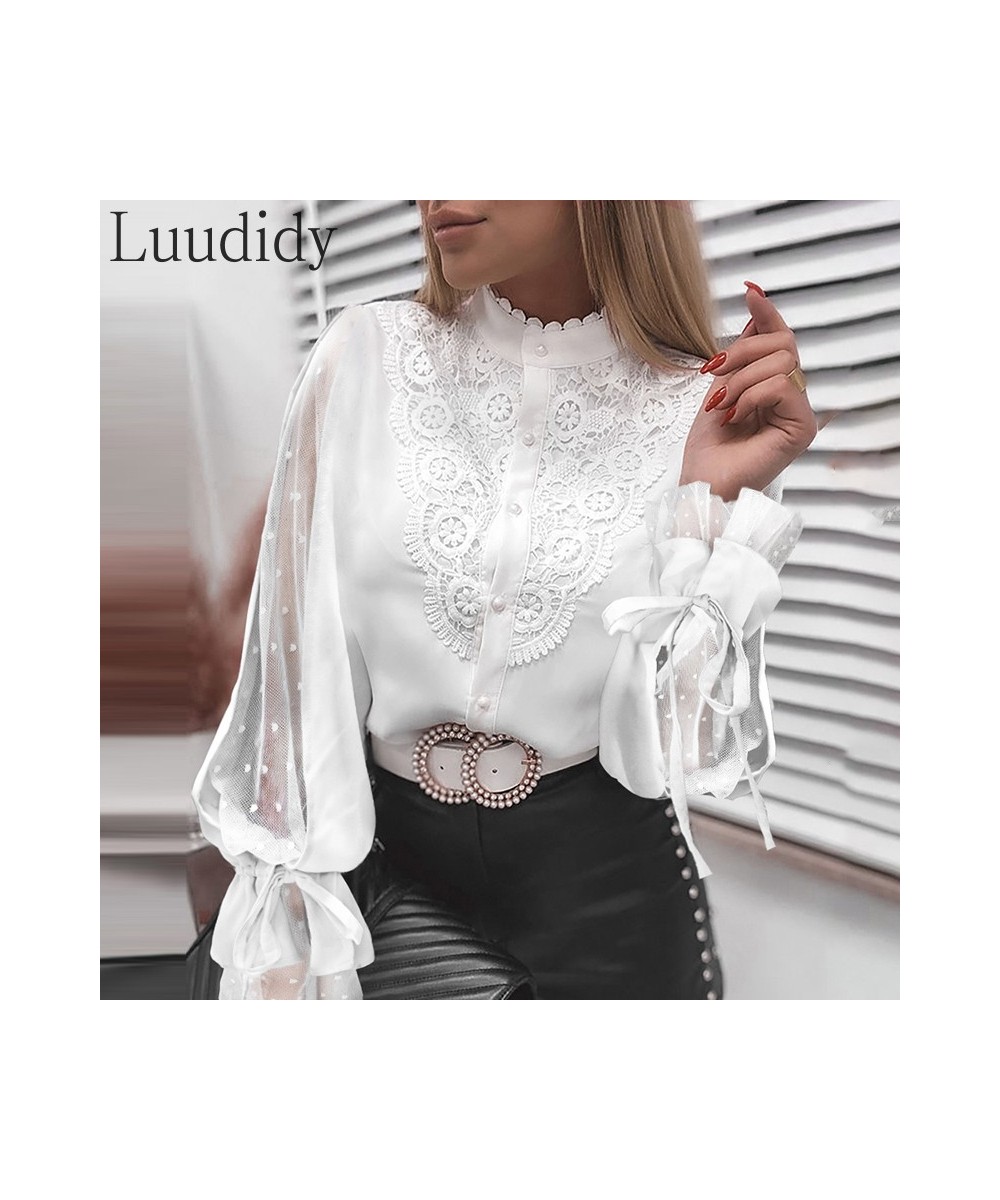 Women Lace Blouse Pullovers Top Fashion Button Design Casual Lace Shirt Blouse $42.83 - Blouses & Shirts