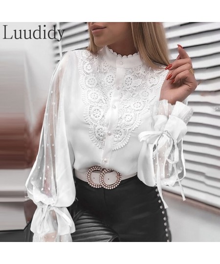 Women Lace Blouse Pullovers Top Fashion Button Design Casual Lace Shirt Blouse $42.83 - Blouses & Shirts