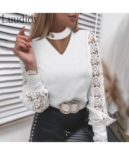 Women Lace Blouse Pullovers Top Fashion Button Design Casual Lace Shirt Blouse $42.83 - Blouses & Shirts