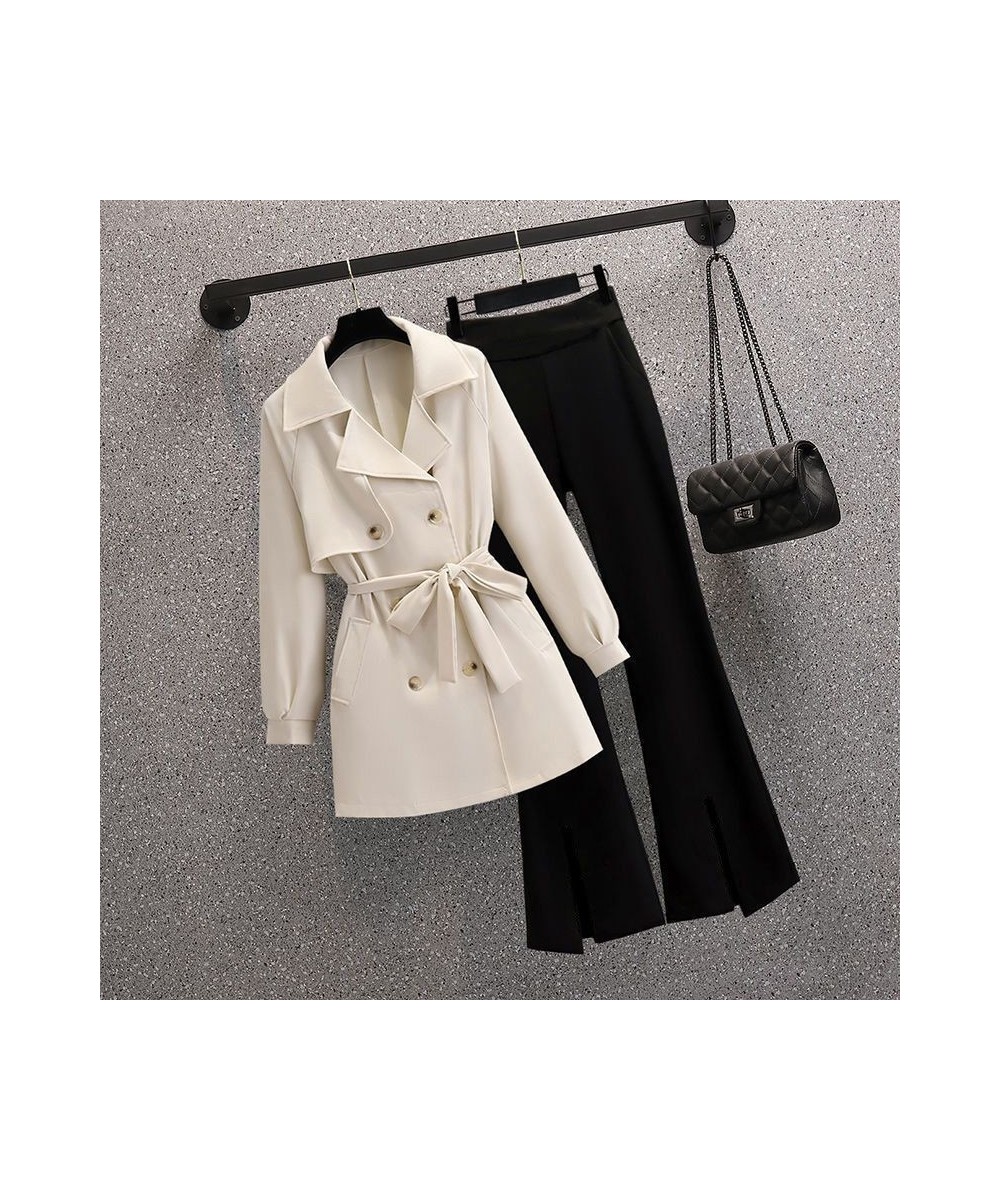 2023 Spring and Summer New Bow Thin Jacket Blazer Casual Flare Pants Two-piece Elegant Women Pants Suit Office Outfits $39.86...