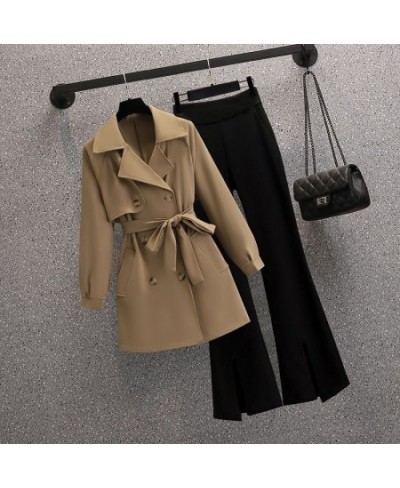 2023 Spring and Summer New Bow Thin Jacket Blazer Casual Flare Pants Two-piece Elegant Women Pants Suit Office Outfits $39.86...