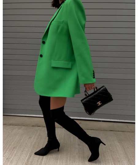 Echoine Solid Green Long sleeve Blazer Coat and Mini Skirt Two Piece Set Elegant OL OffIce Ladies Blazer Suit New 2023 $79.96...