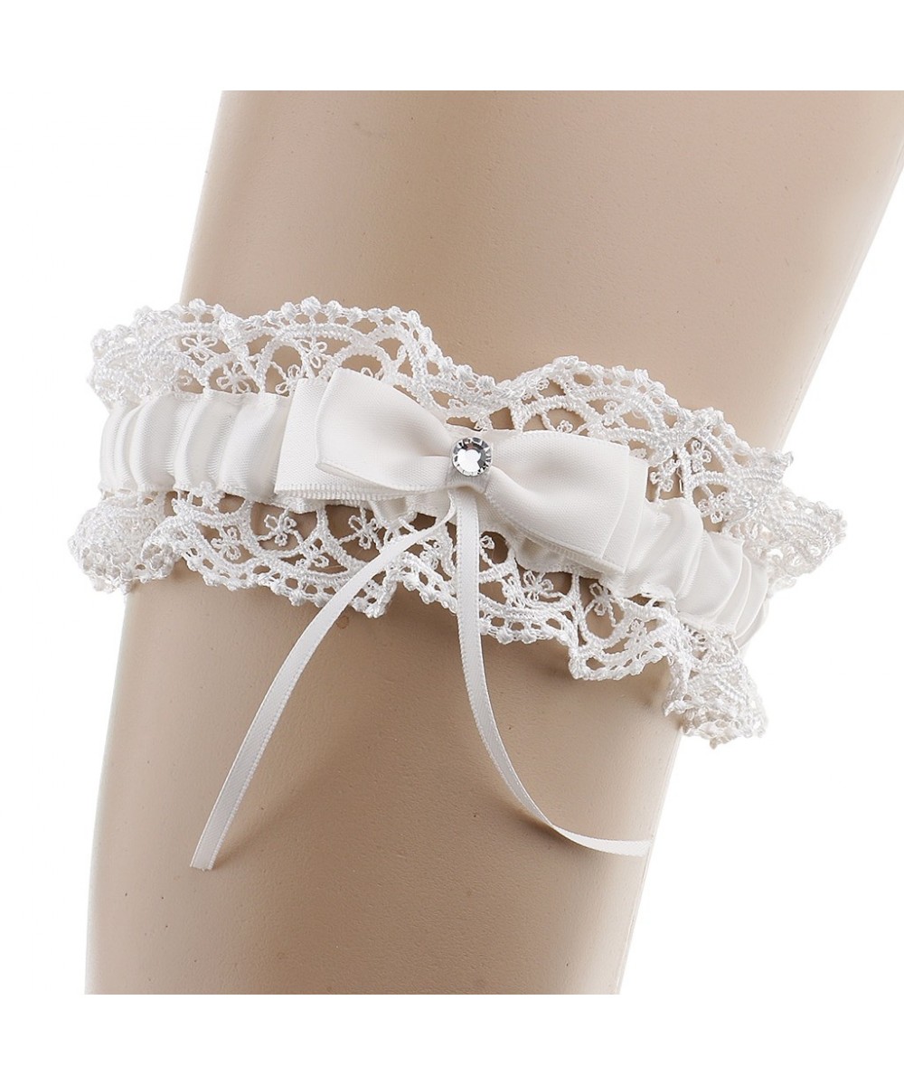 Wedding Bride Keepsake Garter Fashion Sexy Lace Flower Crystal Bowknot Bridal Garter Party Accessory for Women/Female/Bride $...