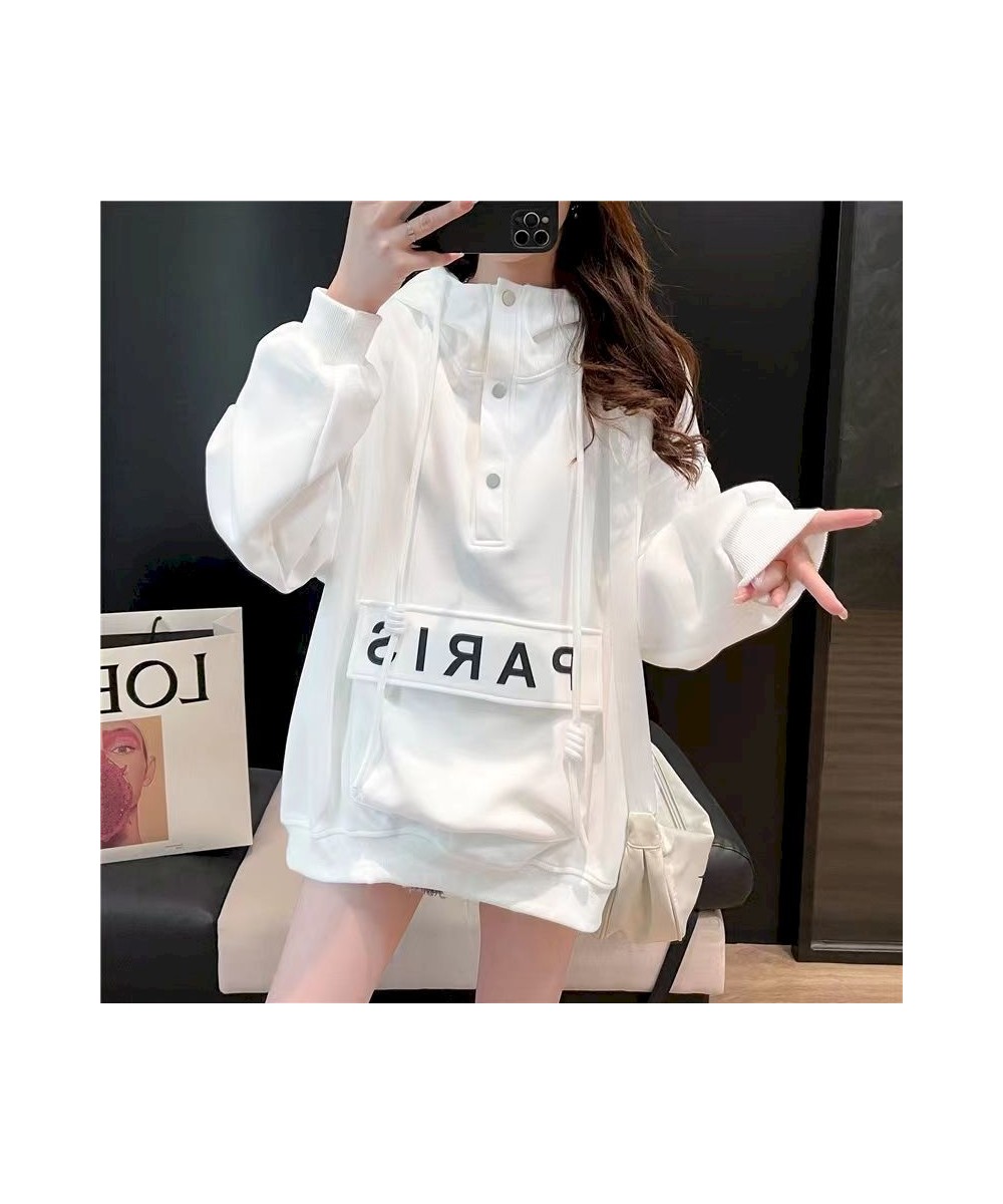 Design Sense Hoodies Women Niche Stitching Pocket Hooded Coats Spring Autumn Trend Thin Hoodie Fashion Oversized Pullover Wom...