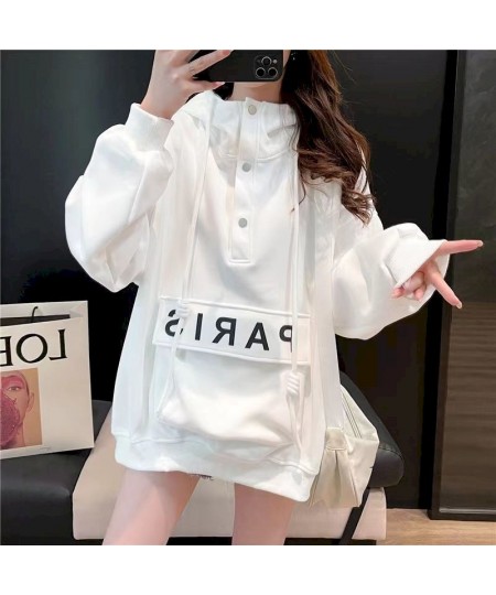 Design Sense Hoodies Women Niche Stitching Pocket Hooded Coats Spring Autumn Trend Thin Hoodie Fashion Oversized Pullover Wom...