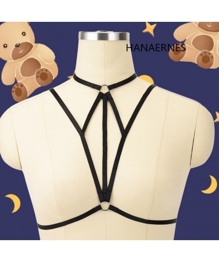 Sexy Bandage Lingerie Hollow Harness Lingerie Bustier Elastic Cupless Bra Elastic Harness Body Harness Top $21.70 - Underwear