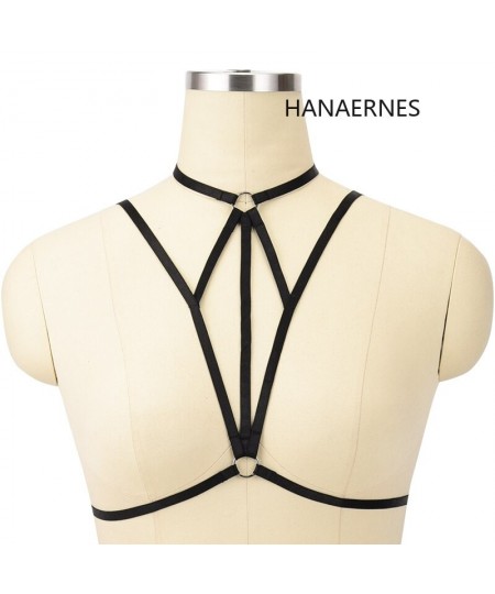 Sexy Bandage Lingerie Hollow Harness Lingerie Bustier Elastic Cupless Bra Elastic Harness Body Harness Top $21.70 - Underwear