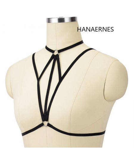 Sexy Bandage Lingerie Hollow Harness Lingerie Bustier Elastic Cupless Bra Elastic Harness Body Harness Top $21.70 - Underwear